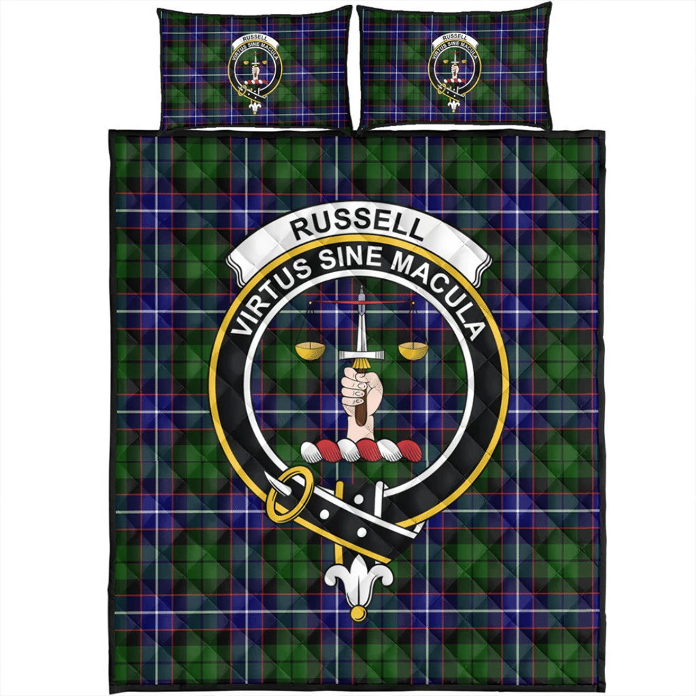 Russell Modern Tartan Classic Crest Quilt Bed Set