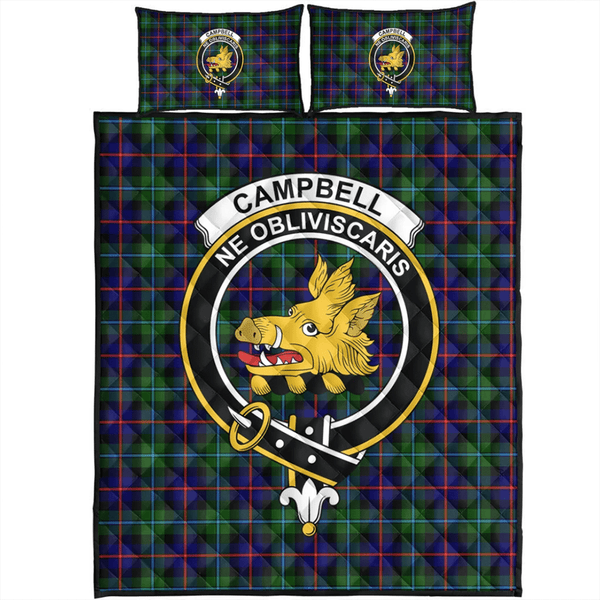 Campbell of Cawdor Modern Tartan Classic Crest Quilt Bed Set