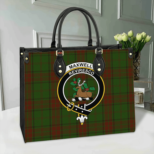 Maxwell Hunting Tartan Classic Crest Leather Bag