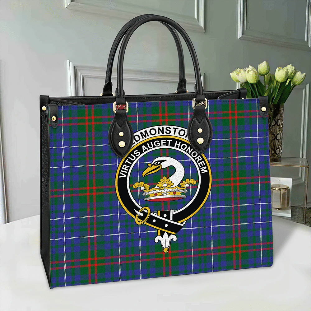 Edmonstone Tartan Classic Crest Leather Bag