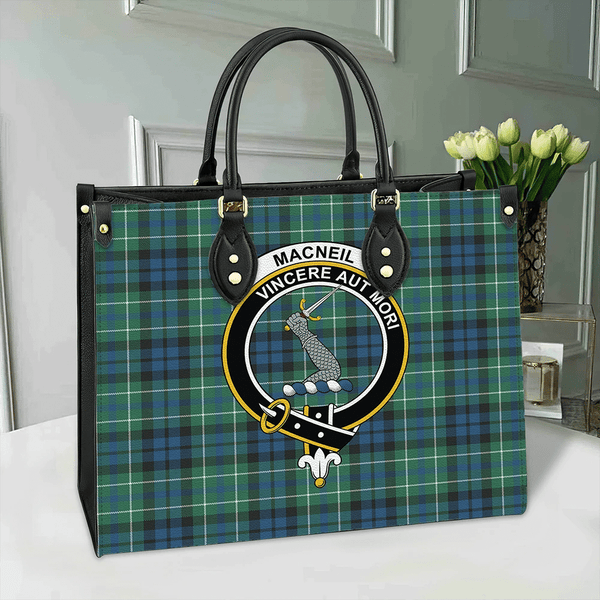 MacNeill of Colonsay Ancient Tartan Classic Crest Leather Bag