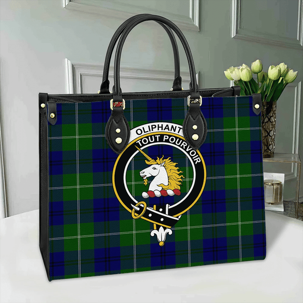 Oliphant Modern Tartan Classic Crest Leather Bag