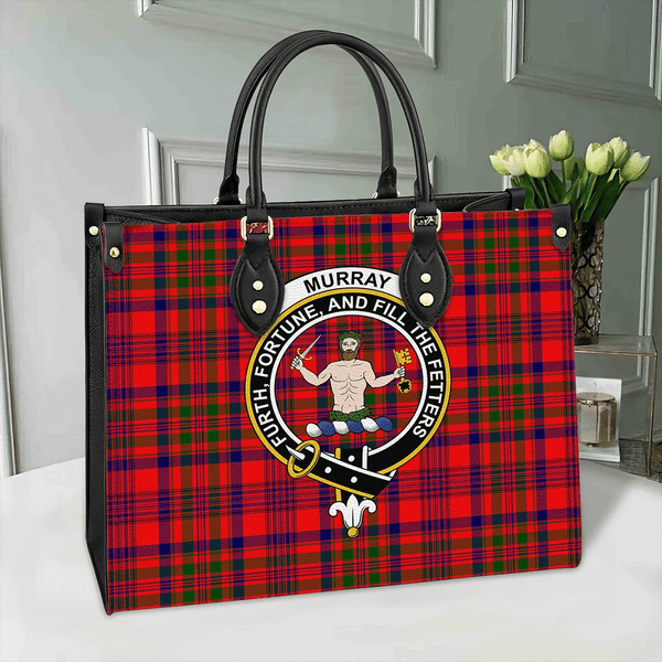 Murray of Tulloch Modern Tartan Classic Crest Leather Bag