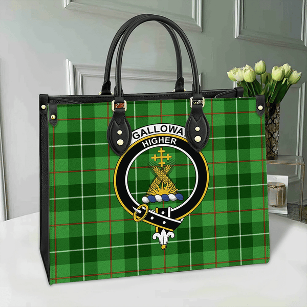 Galloway District Tartan Classic Crest Leather Bag