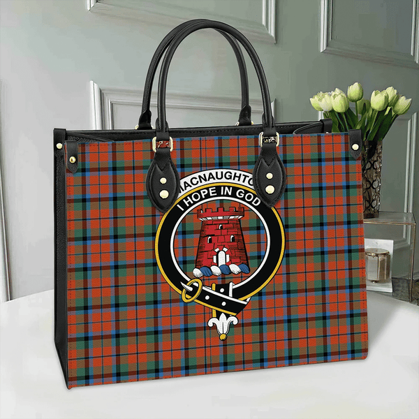 MacNaughton Ancient Tartan Classic Crest Leather Bag