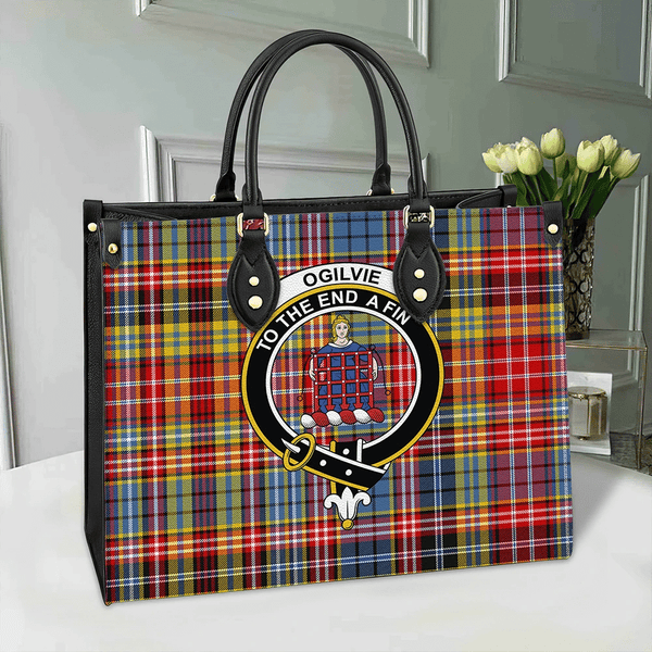 Ogilvie Tartan Classic Crest Leather Bag