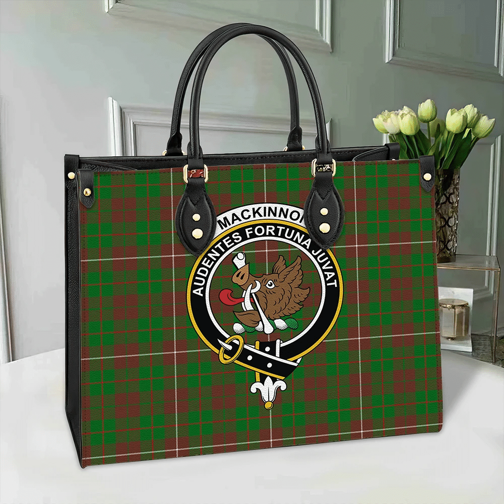 MacKinnon Hunting Modern Tartan Classic Crest Leather Bag