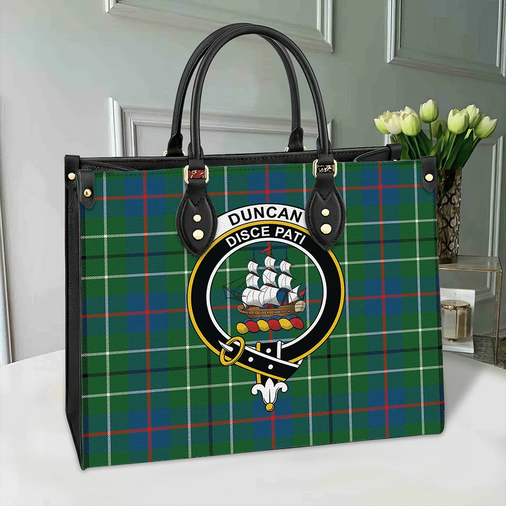 Duncan Ancient Tartan Classic Crest Leather Bag