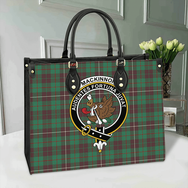 MacKinnon Hunting Ancient Tartan Classic Crest Leather Bag