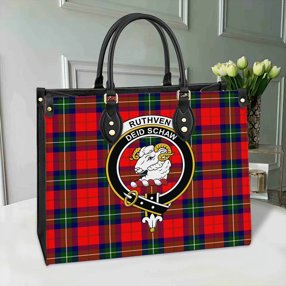 Ruthven Modern Tartan Classic Crest Leather Bag