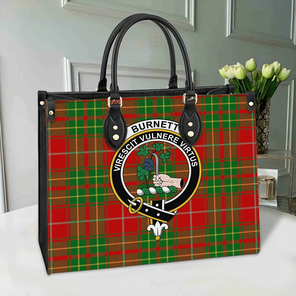 Burnett Ancient Tartan Classic Crest Leather Bag