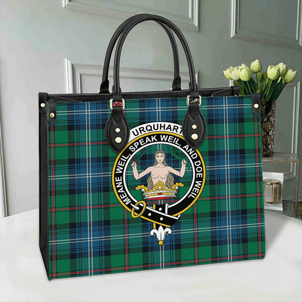 Urquhart Ancient Tartan Classic Crest Leather Bag