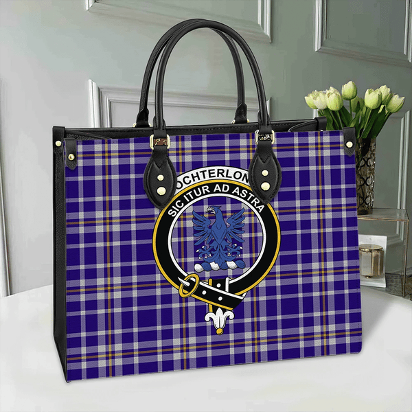 Ochterlony Tartan Classic Crest Leather Bag