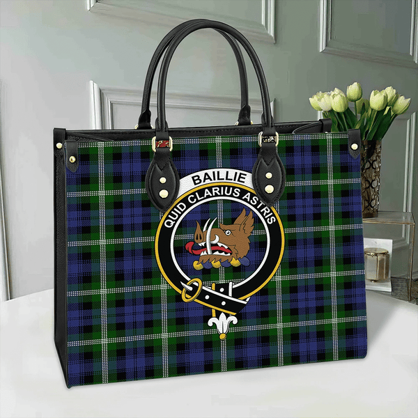 Baillie Modern Tartan Classic Crest Leather Bag