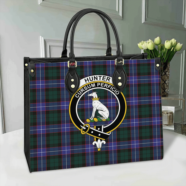 Hunter Modern Tartan Classic Crest Leather Bag