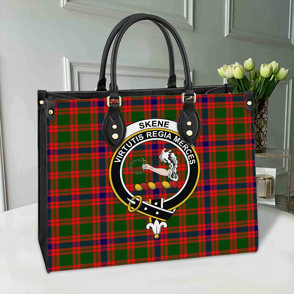 Skene Modern Tartan Classic Crest Leather Bag