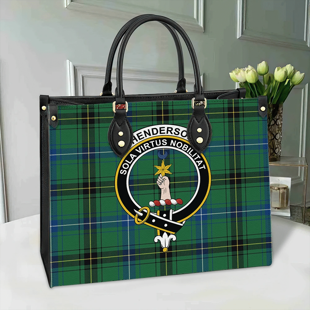 Henderson Ancient Tartan Classic Crest Leather Bag