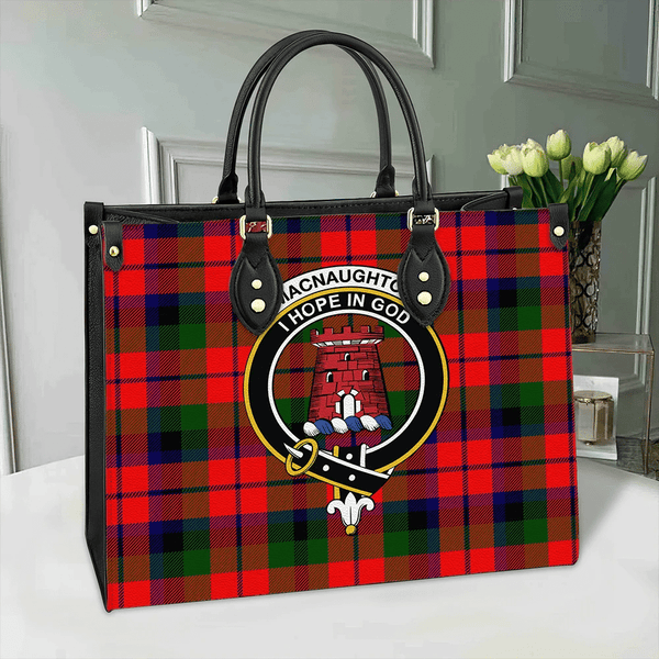 MacNaughton Modern Tartan Classic Crest Leather Bag