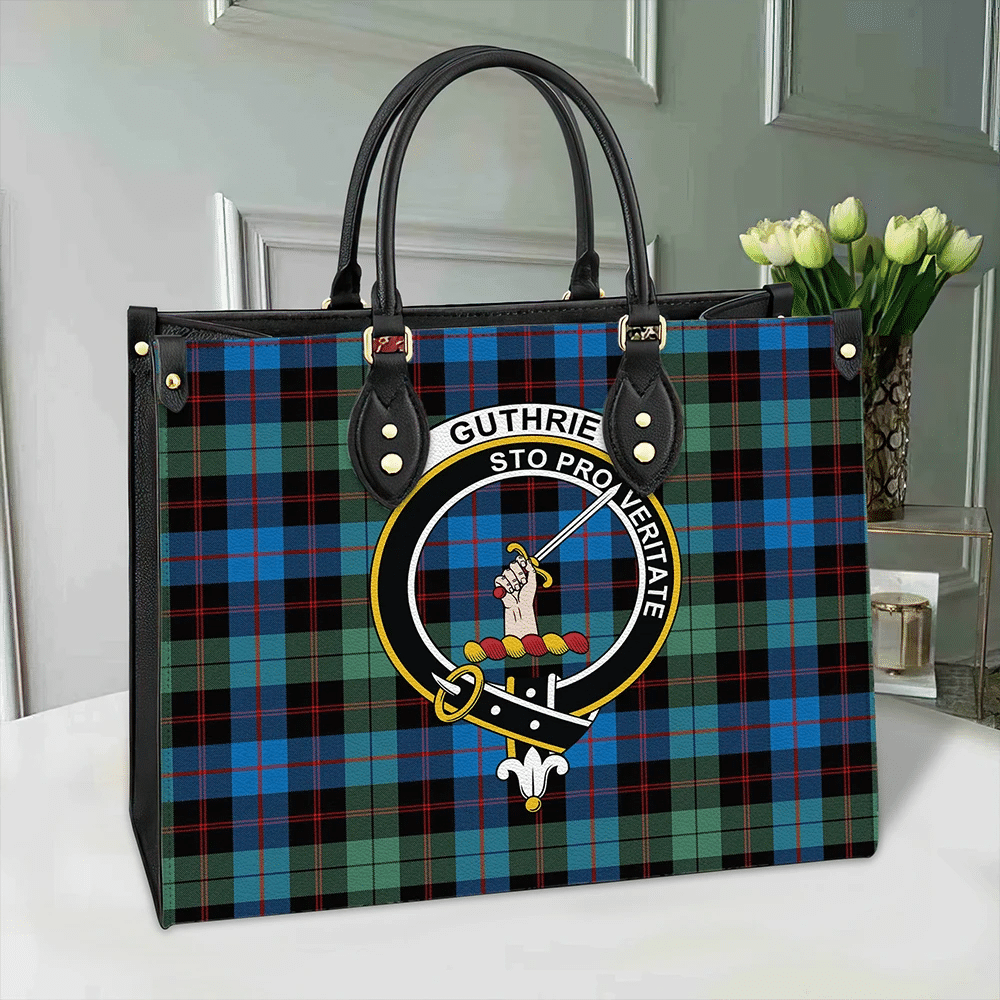 Guthrie Ancient Tartan Classic Crest Leather Bag