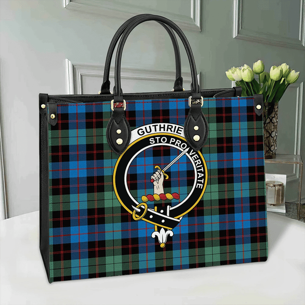 Guthrie Ancient Tartan Classic Crest Leather Bag