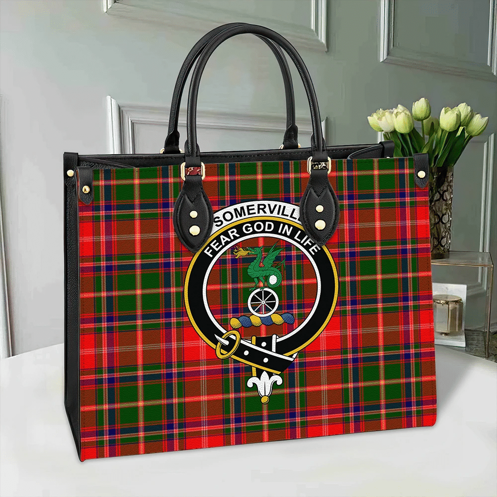 Somerville Modern Tartan Classic Crest Leather Bag