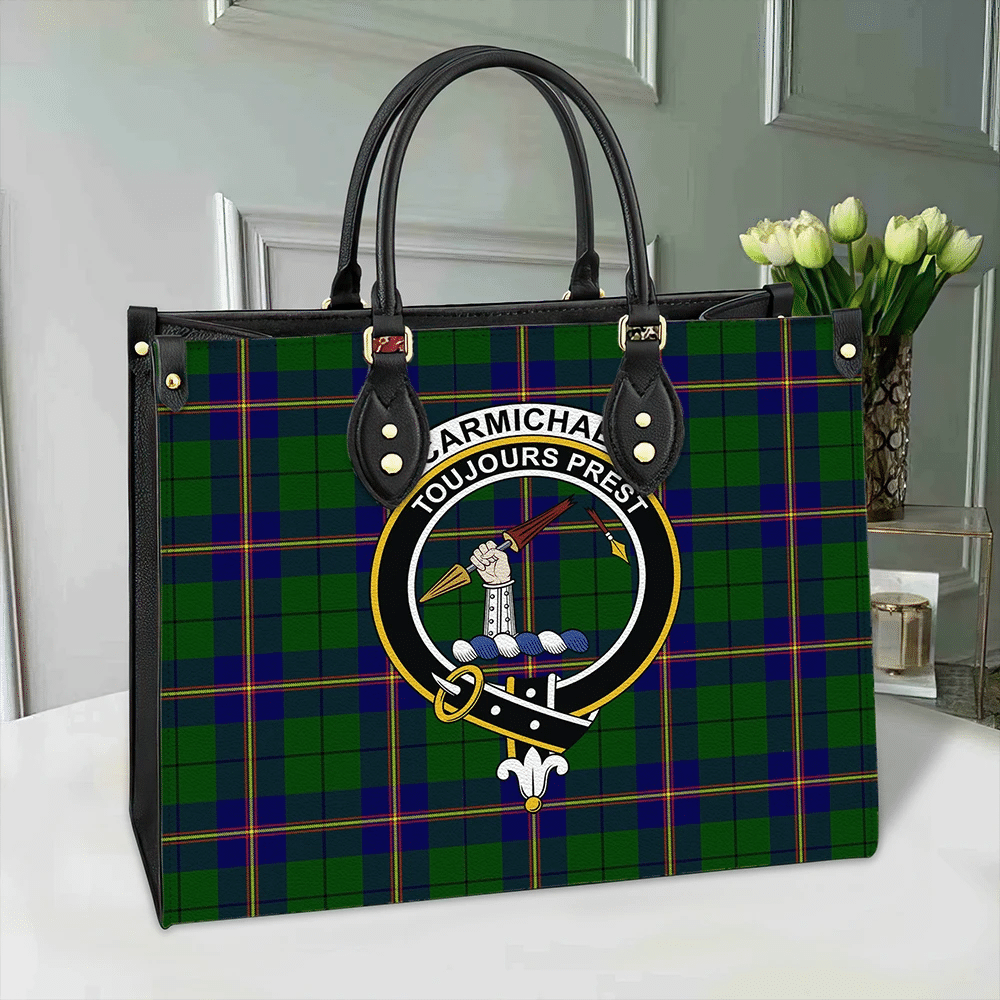 Carmichael Modern Tartan Classic Crest Leather Bag