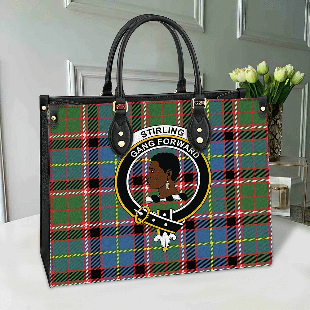 Stirling & Bannockburn District Tartan Classic Crest Leather Bag