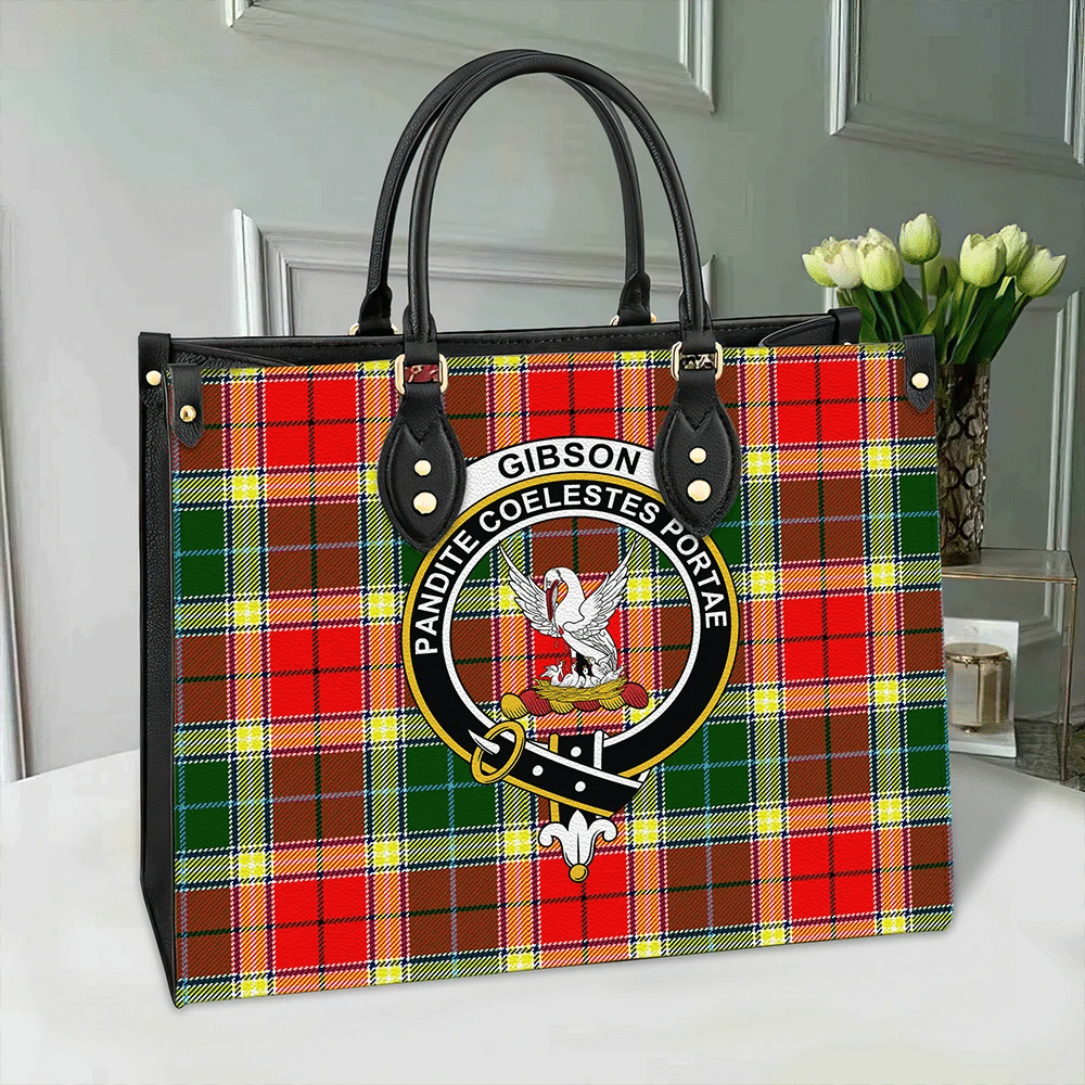 Gibbs Tartan Classic Crest Leather Bag