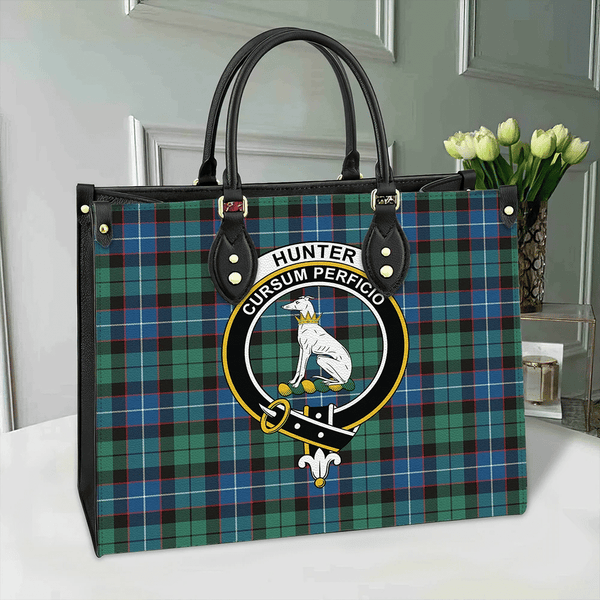 Hunter Ancient Tartan Classic Crest Leather Bag