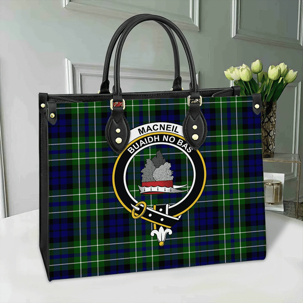 MacNeil of Colonsay Modern Tartan Classic Crest Leather Bag