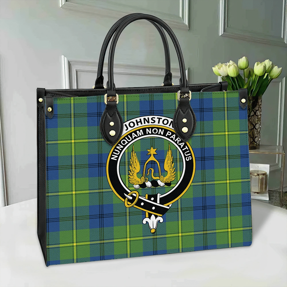 Johnston Ancient Tartan Classic Crest Leather Bag