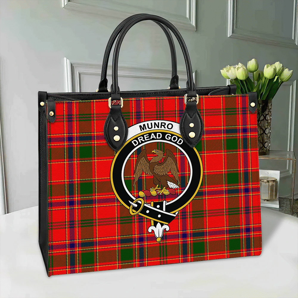 Munro Modern Tartan Classic Crest Leather Bag