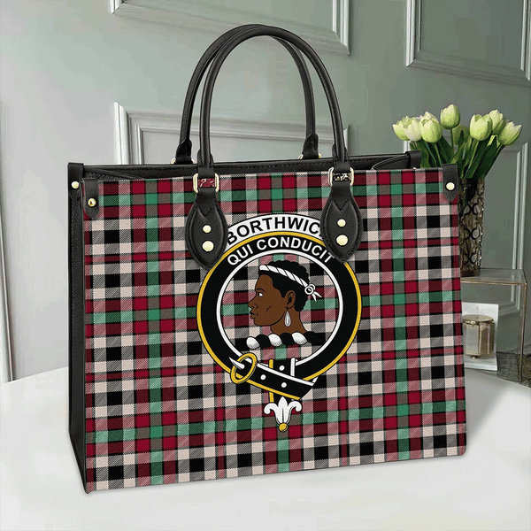 Borthwick Dress Ancient Tartan Classic Crest Leather Bag