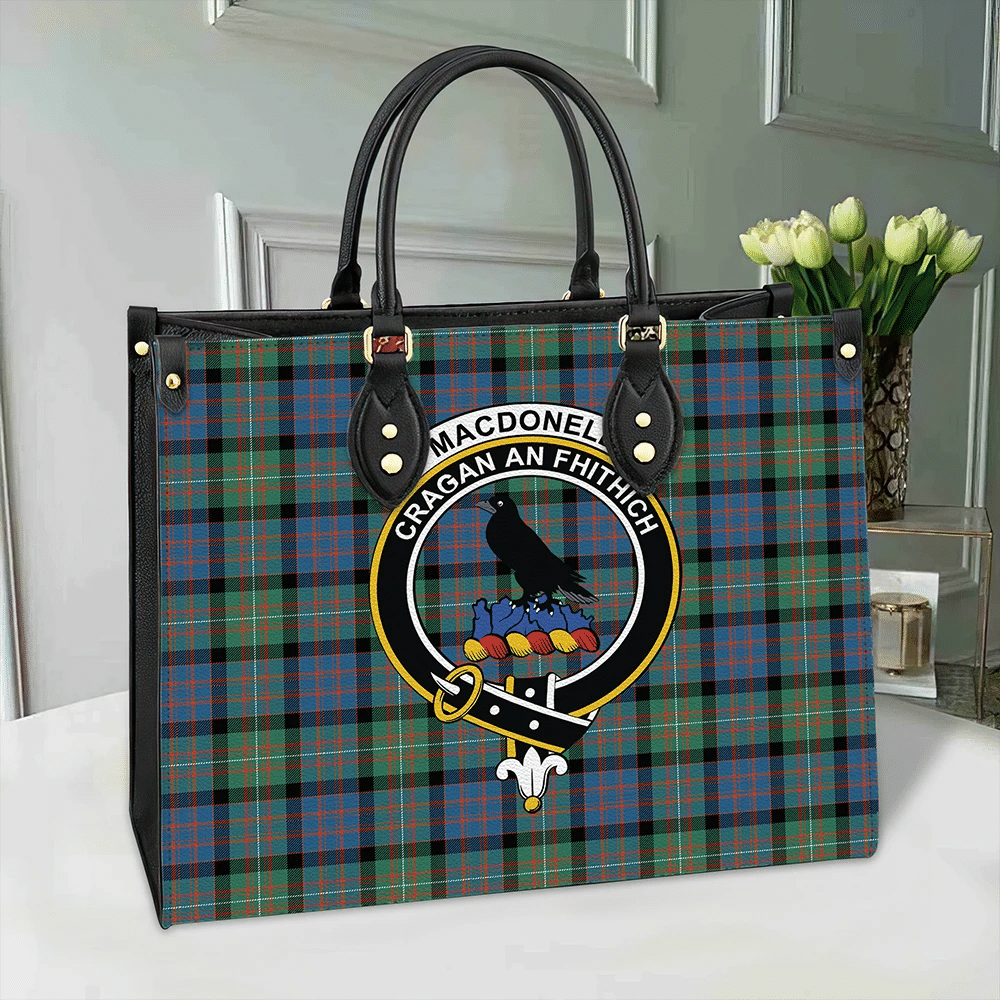 MacDonnell of Glengarry Ancient Tartan Classic Crest Leather Bag