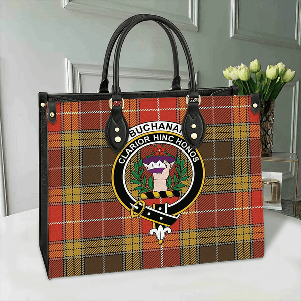 Buchanan Old Set Weathered Tartan Classic Crest Leather Bag