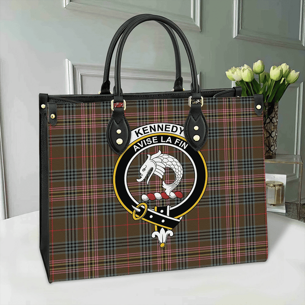 Kennedy Weathered Tartan Classic Crest Leather Bag