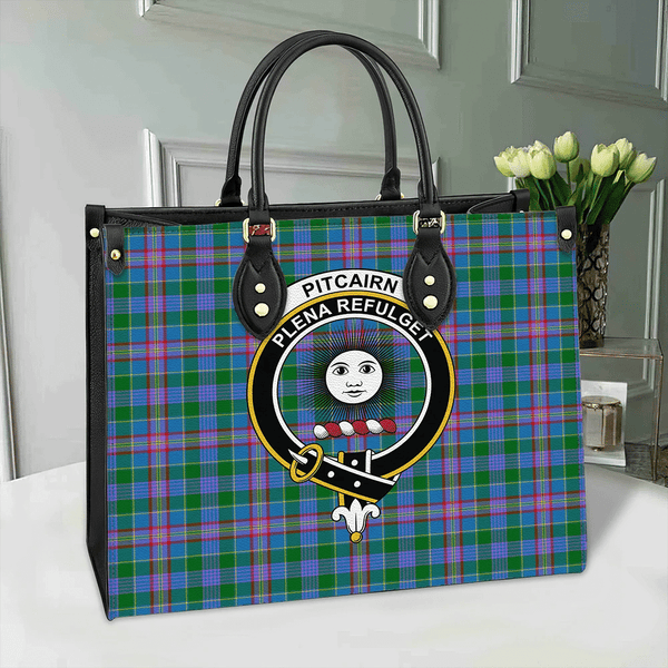 Pitcairn Hunting Tartan Classic Crest Leather Bag