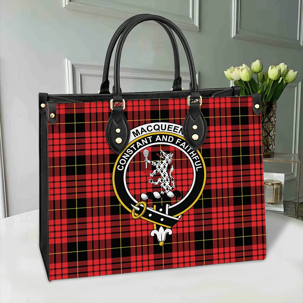 MacQueen Modern Tartan Classic Crest Leather Bag