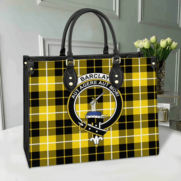 Barclay Dress Modern Tartan Classic Crest Leather Bag