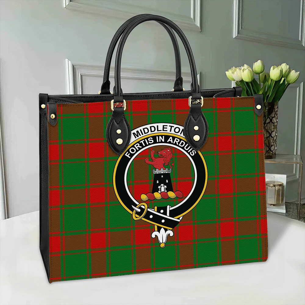 Middleton Modern Tartan Classic Crest Leather Bag