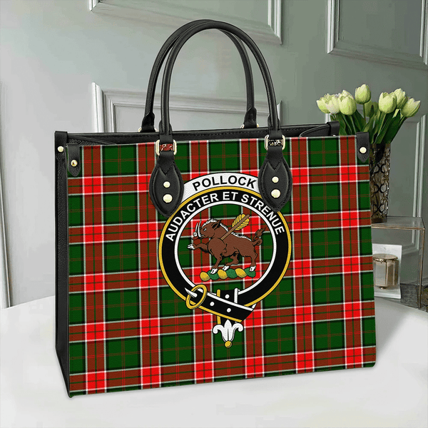 Pollock Modern Tartan Classic Crest Leather Bag