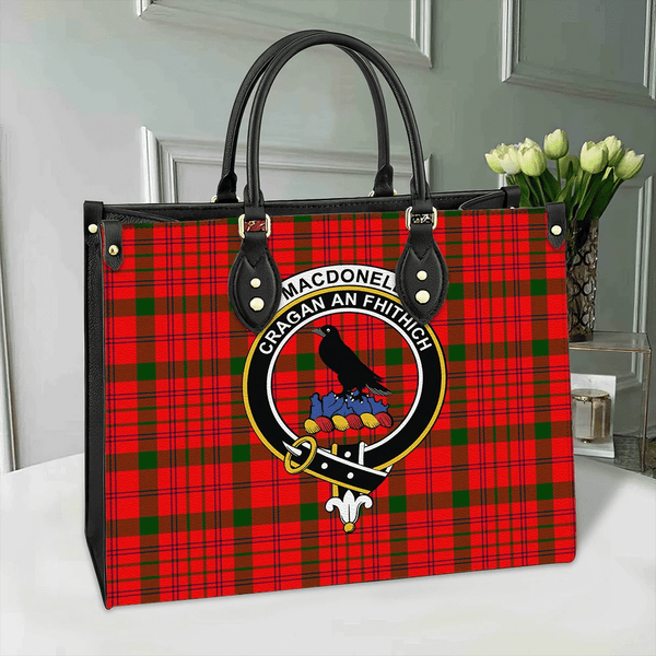 MacDonnell of Keppoch Modern Tartan Classic Crest Leather Bag