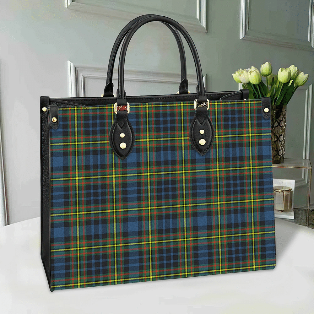 MacLellan Ancient Tartan Classic Leather Bag