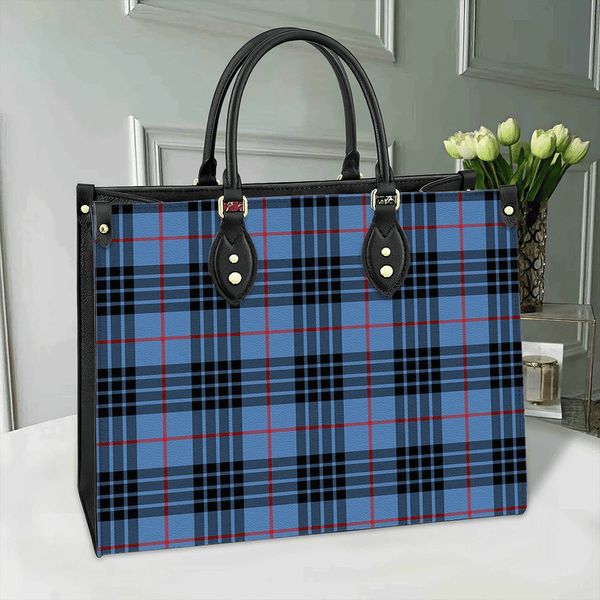 MacKay Blue Tartan Classic Leather Bag