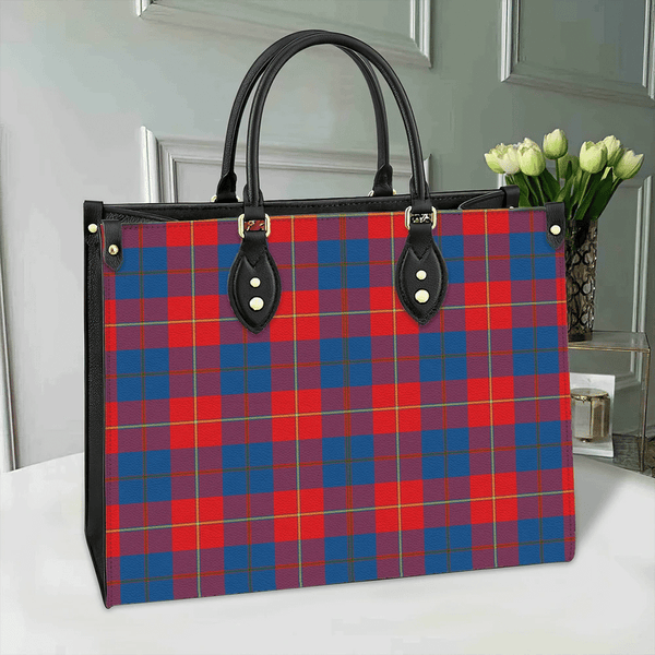 Galloway Red Tartan Classic Leather Bag