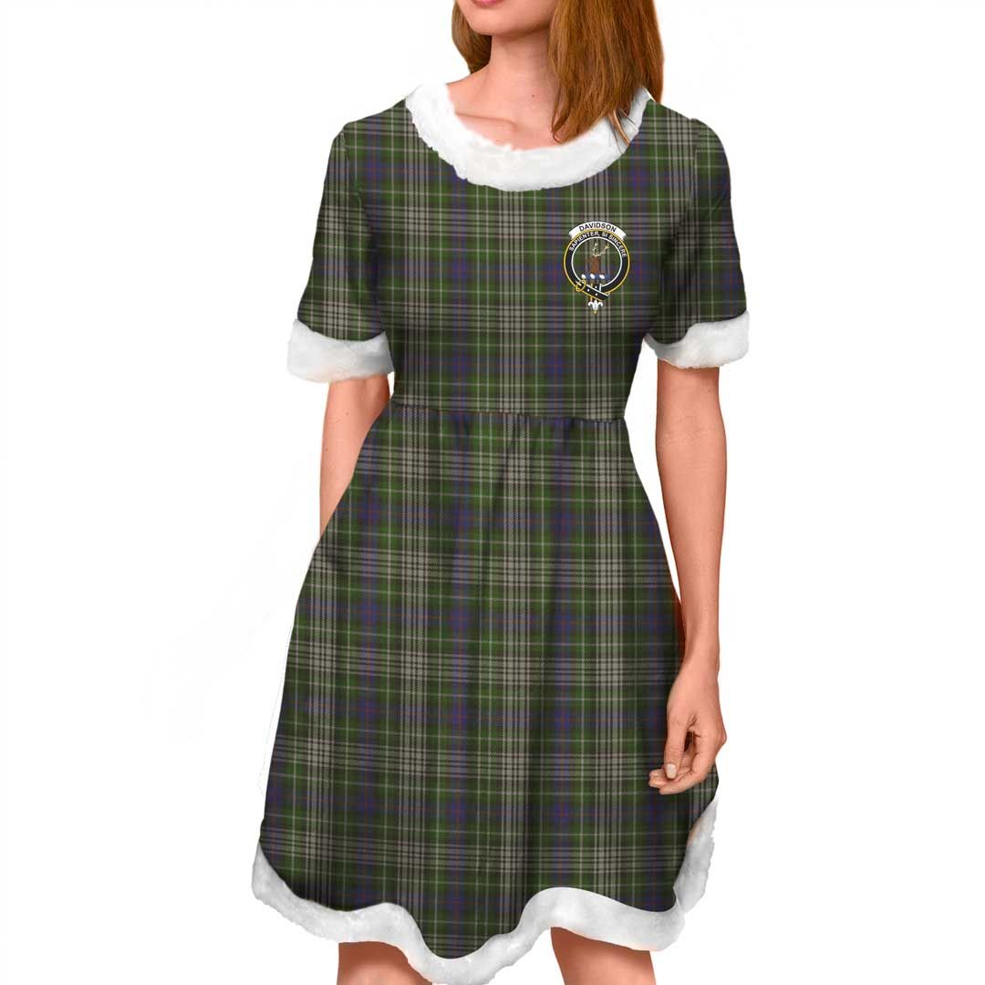 Davidson Tulloch Dress Clan Tartan Crest Christmas Dress