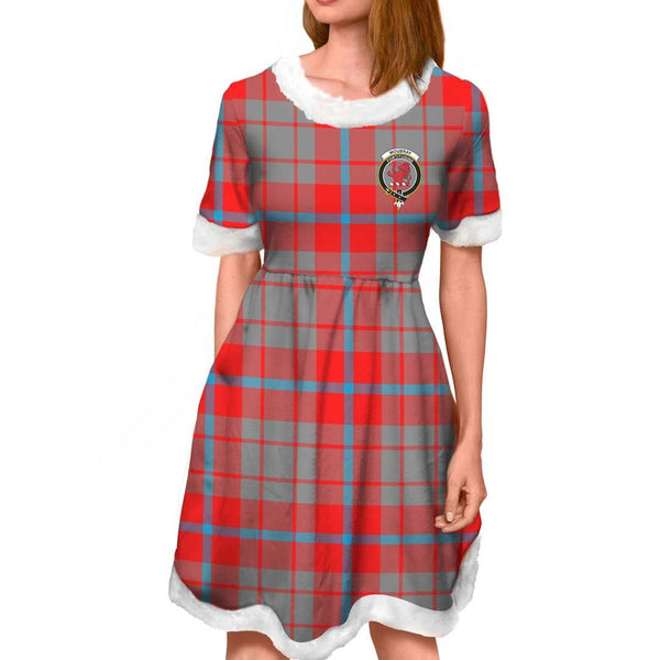 Moubray Clan Tartan Crest Christmas Dress