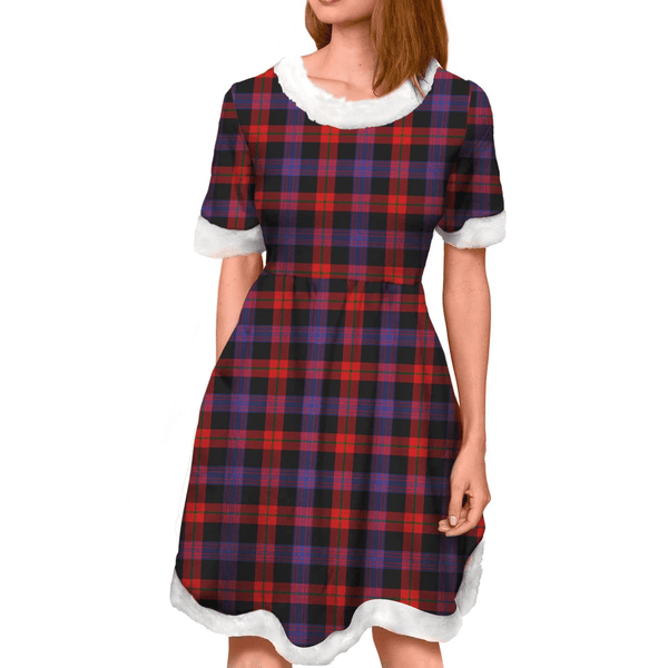 Brown Modern Tartan Classic Christmas Dress