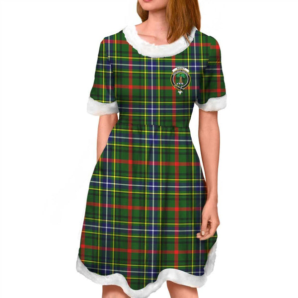 Bisset Clan Tartan Crest Christmas Dress