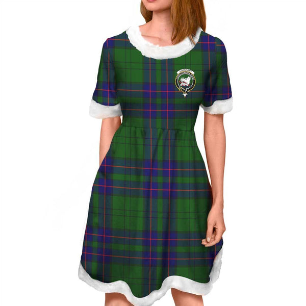 Lockhart Clan Tartan Crest Christmas Dress